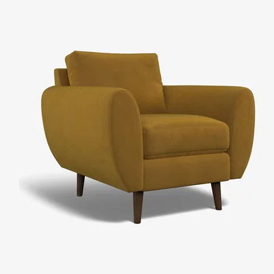 La Redoute Ada Velvet Armchair with Dark Wood Legs