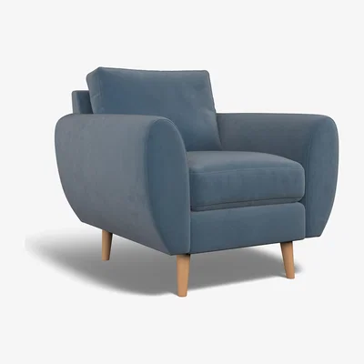 La Redoute Ada Velvet Armchair with Light Wood Legs