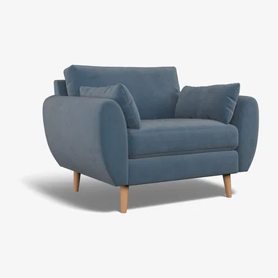 La Redoute Ada Velvet Snuggle Chair with Light Wood Legs