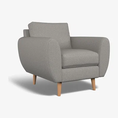 La Redoute Ada Soft Woven Armchair with Light Wood Legs