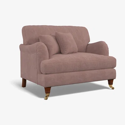 La Redoute Emeline Soft Brushed Snuggle Chair with Antique Brass Castor Legs