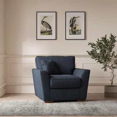 La Redoute Florence Soft Brushed Armchair with Dark Brown Wood Legs