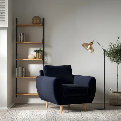 La Redoute Ada Scandi Velvet Armchair with Light Wood Legs