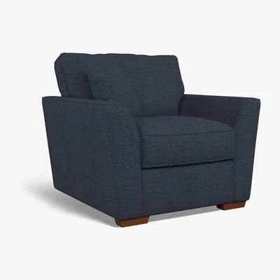 La Redoute Florence Soft Brushed Armchair with Dark Brown Wood Legs