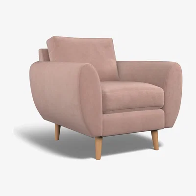 La Redoute Ada Velvet Armchair with Light Wood Legs