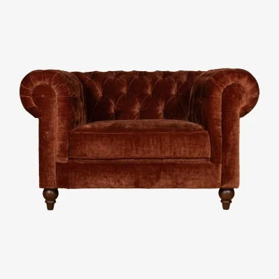 La Redoute Langford Vintage Velvet Chesterfield Armchair