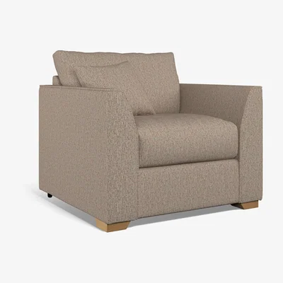 La Redoute Maya Woven Armchair With Mid Oak Wood Legs
