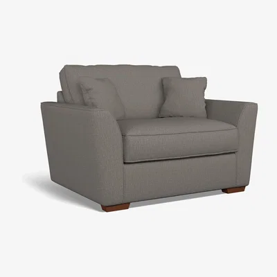 La Redoute Florence Textured Woven Snuggle Chair with Dark Brown Wood Legs