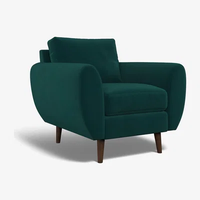 La Redoute Ada Velvet Armchair with Dark Wood Legs