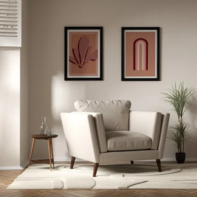 La Redoute Frida Contemporary Soft Brushed Armchair with Dark Wood Legs & Feather Fillings