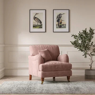 La Redoute Emeline Soft Brushed Armchair with Antique Castor Legs