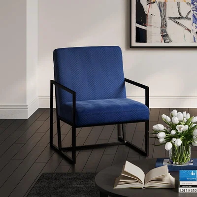 La Redoute Fiorella Chevron Velvet Armchair