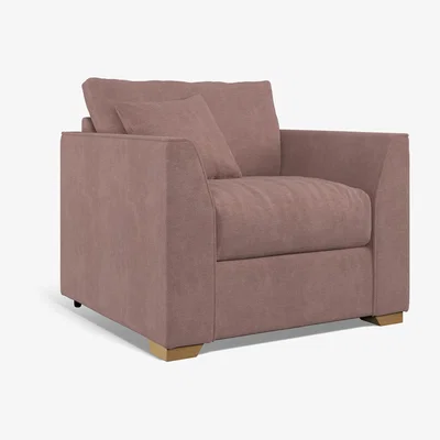 La Redoute Maya Soft Brushed Armchair With Mid Oak Wood Legs