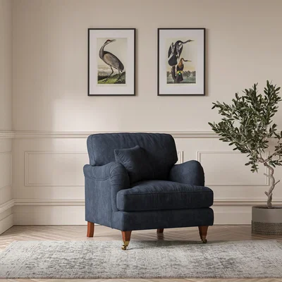 La Redoute Emeline Soft Brushed Armchair with Antique Castor Legs