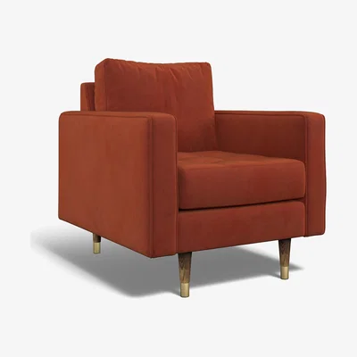 La Redoute Coco Velvet Armchair with Walnut Legs