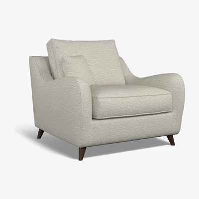 La Redoute Amelia Woven Armchair with Dark Antique Wood Legs