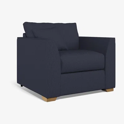La Redoute Maya Textured Woven Armchair With Mid Oak Wood Legs