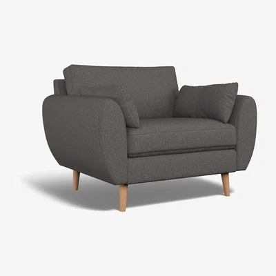 La Redoute Ada Soft Woven Snuggle Chair with Light Wood Legs