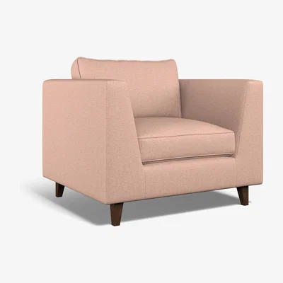 La Redoute Claudia Soft Brushed Armchair with Dark Wood Legs