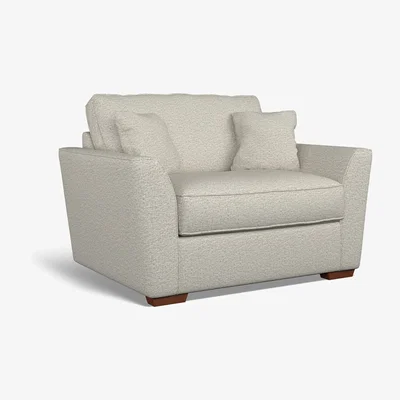 La Redoute Florence Woven Snuggle Chair with Dark Brown Wood Legs