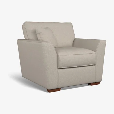 La Redoute Florence Textured Woven Armchair with Dark Brown Wood Legs