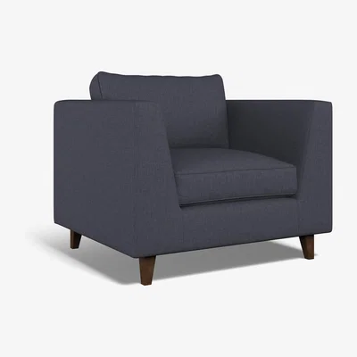 La Redoute Claudia Soft Brushed Armchair with Dark Wood Legs