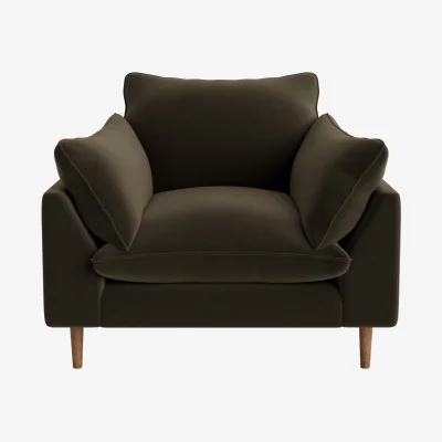 Loaf Slow Riser Armchair (Wine Bottle Clever Velvet)