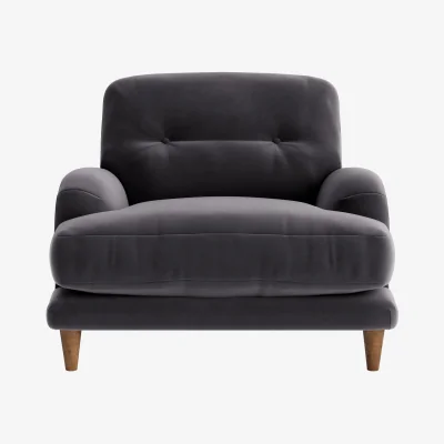 Loaf Sugar Bum Armchair (Wire Wool Clever Velvet)