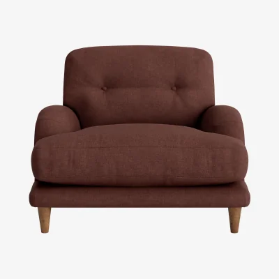 Loaf Sugar Bum Armchair (Mulberry Wine Clever Linen)