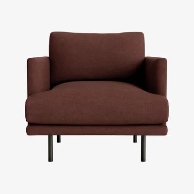 Loaf Jeffers Armchair in Mulberry Wine Clever Linen