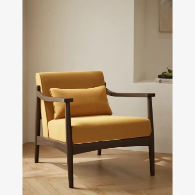 Marks & Spencer M&S Sherwood Dark Oak Velvet Accent Chair Ochre