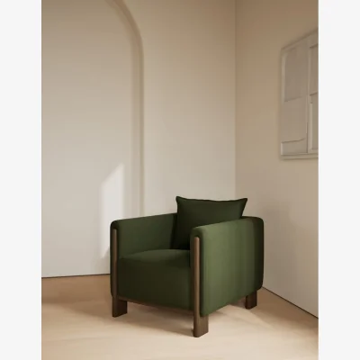 Marks & Spencer Gallery Direct Block Velvet Accent Chair Dark Green