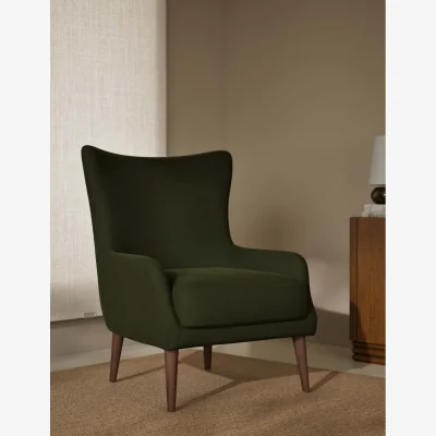 Marks & Spencer Gallery Direct Harriet Velvet Accent Chair Dark Green