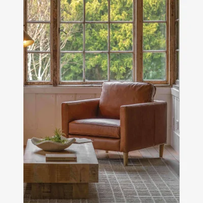 Marks & Spencer Gallery Direct Osborne Ash Leather Armchair Dark Brown