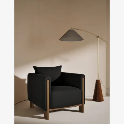 Marks & Spencer Gallery Direct Block Velvet Accent Chair Charcoal