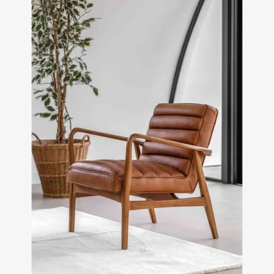 Marks & Spencer Gallery Direct Datsun Armchair in Vintage Leather Brown