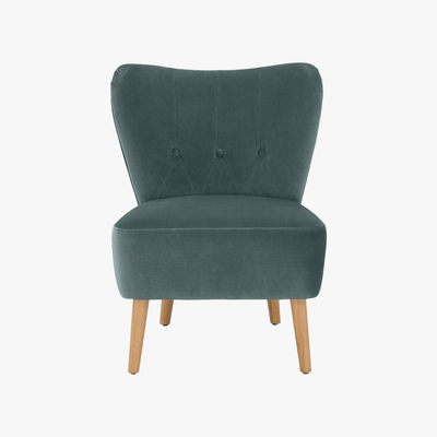 Made.com Charley Accent Armchair, Marine Green Velvet