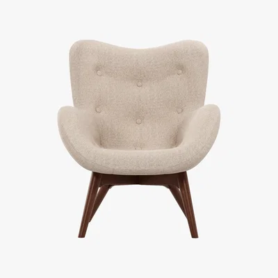 Made.com Custom MADE Doris Accent Armchair, Shetland Pink with Dark Wood Legs