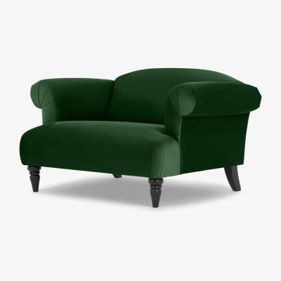 Made.com Claudia Loveseat, Forest Green Recycled Velvet