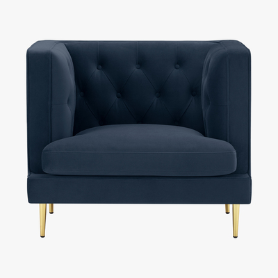 Made.com Goswell Armchair, Sapphire Blue Velvet