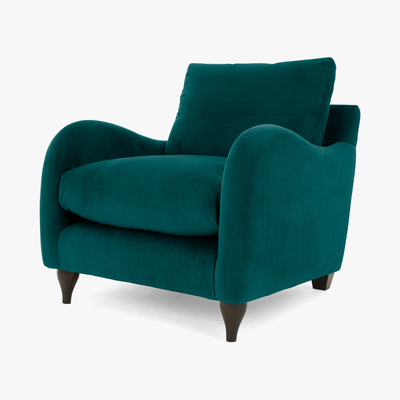 Made.com Sofia Armchair, Plush Mallard Velvet