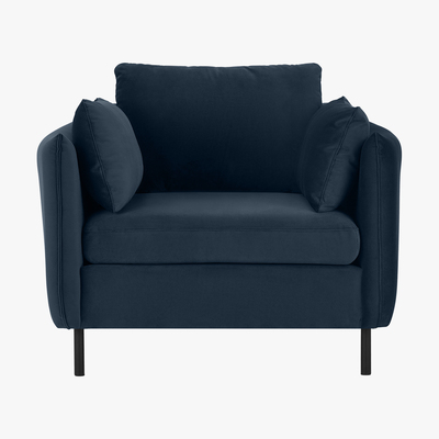 Made.com Vento Armchair, Sapphire Blue Velvet