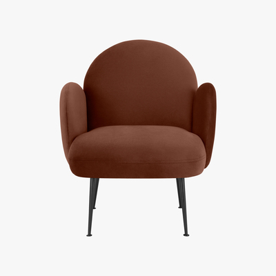 Made.com Bonnie Accent Armchair, Warm Caramel Velvet with Black Legs