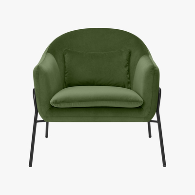 Made.com Irma Accent Armchair, Velvet Meadow Green