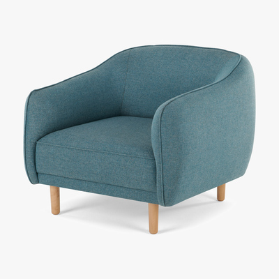 Made.com Haring Armchair, Azure Blue