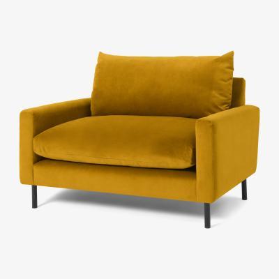Made.com Russo Loveseat, Mustard Recycled Velvet