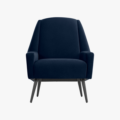 Made.com Roco Accent Armchair, Ink Blue Velvet