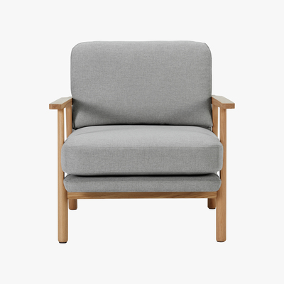 Made.com Lars Accent Armchair, Mountain Grey and Oak Frame