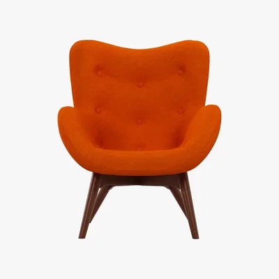 Made.com Custom MADE Doris Accent Armchair, Shetland Orange with Dark Wood Legs