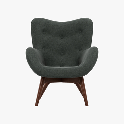 Made.com Custom MADE Doris Accent Armchair, Shetland Slate with Dark Wood Legs